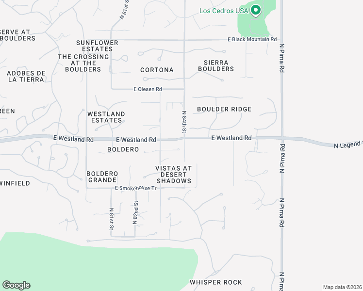 map of restaurants, bars, coffee shops, grocery stores, and more near 8396 Granite Pass Road in Scottsdale
