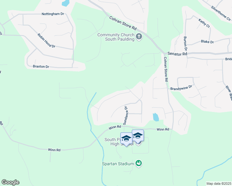 map of restaurants, bars, coffee shops, grocery stores, and more near 112 Cassidy Trail in Douglasville