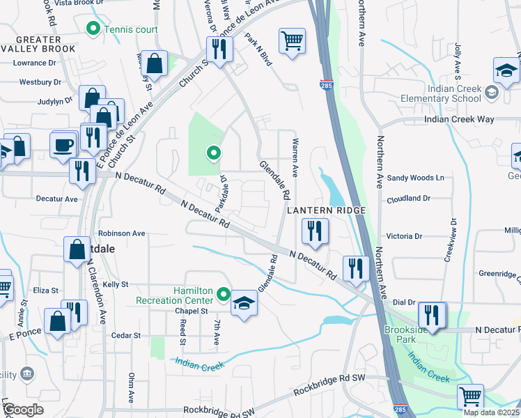 map of restaurants, bars, coffee shops, grocery stores, and more near 3495 Delegate Alley in Scottdale
