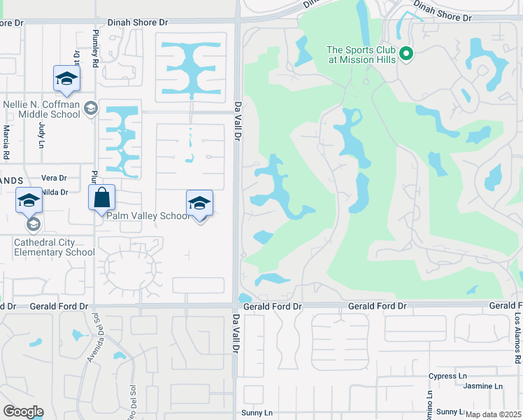 map of restaurants, bars, coffee shops, grocery stores, and more near 522 Desert West Drive in Rancho Mirage