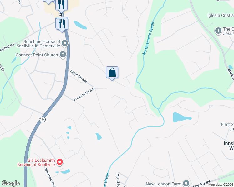 map of restaurants, bars, coffee shops, grocery stores, and more near 4093 Laurel Bend Court in Snellville