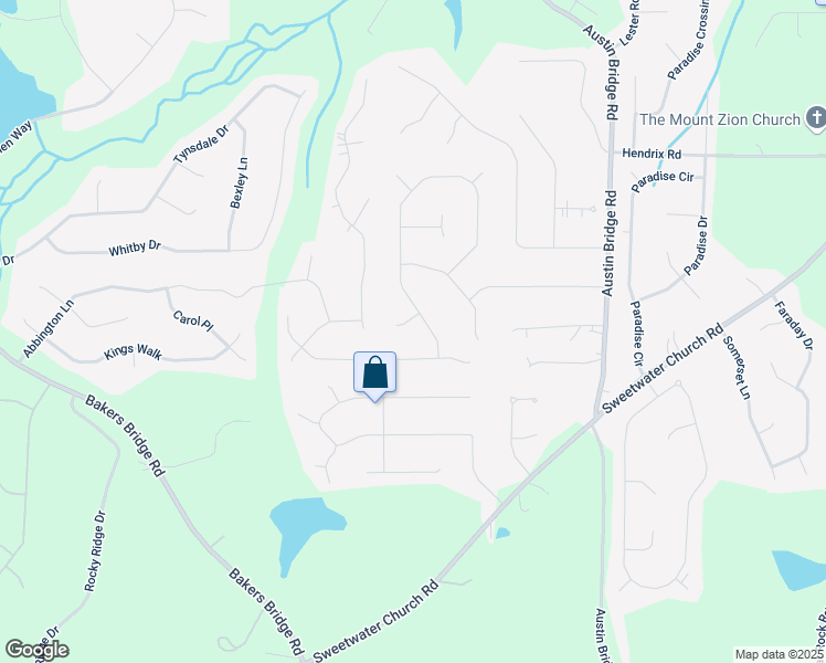 map of restaurants, bars, coffee shops, grocery stores, and more near 33 Ashland Circle in Douglasville