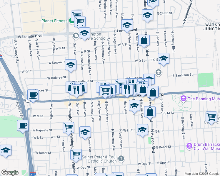 map of restaurants, bars, coffee shops, grocery stores, and more near 1435 Ravenna Avenue in Los Angeles