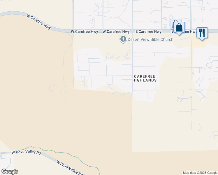map of restaurants, bars, coffee shops, grocery stores, and more near 211 East Paint Your Wagon Trail in Phoenix