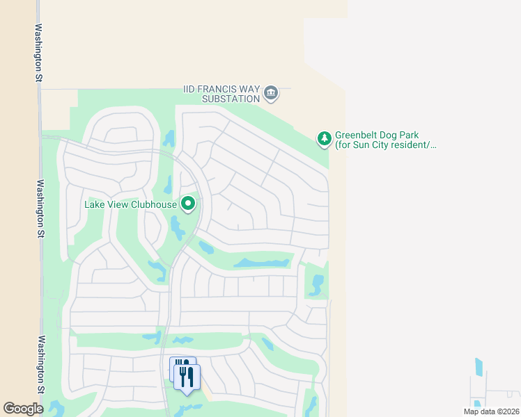 map of restaurants, bars, coffee shops, grocery stores, and more near 35337 Flute Avenue in Palm Desert