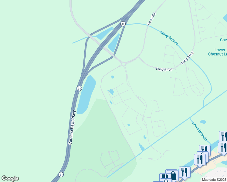 map of restaurants, bars, coffee shops, grocery stores, and more near 10000 Water Tower Road in Longs