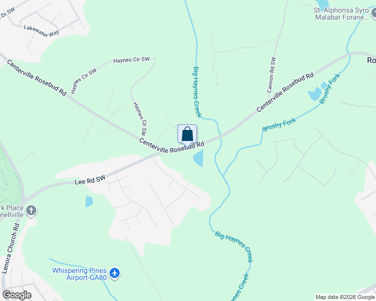 map of restaurants, bars, coffee shops, grocery stores, and more near 2742 Centerville Rosebud Road in Snellville