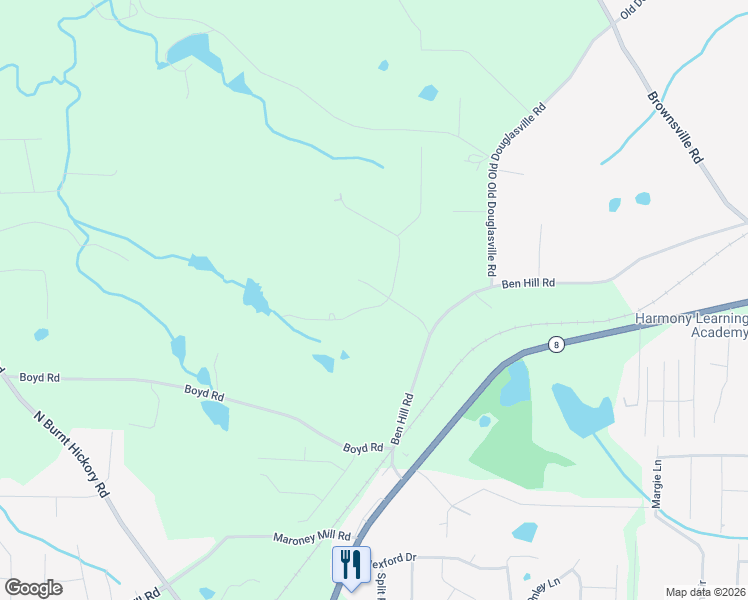 map of restaurants, bars, coffee shops, grocery stores, and more near 479 Greystone Lane in Douglasville