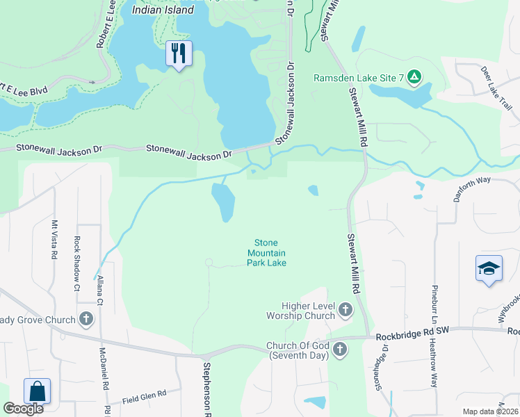 map of restaurants, bars, coffee shops, grocery stores, and more near 540 Monteagle Trce in Stone Mountain
