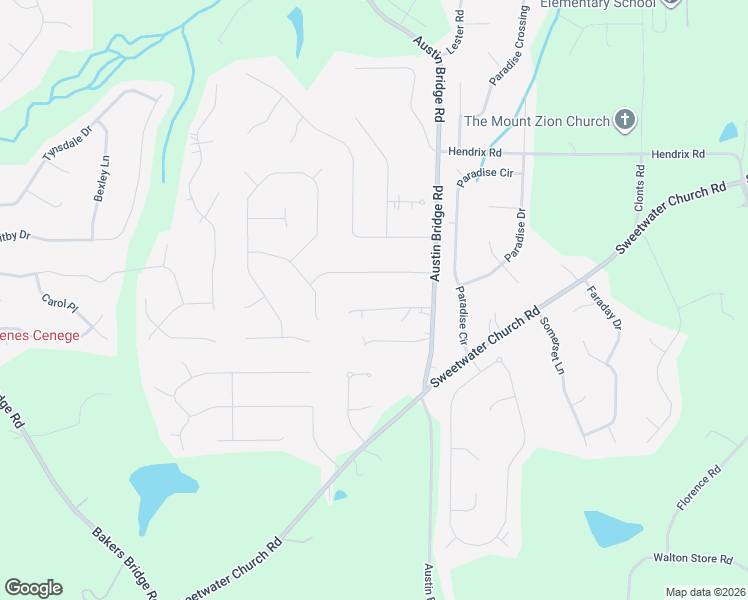 map of restaurants, bars, coffee shops, grocery stores, and more near 141 Park Place Court in Douglasville