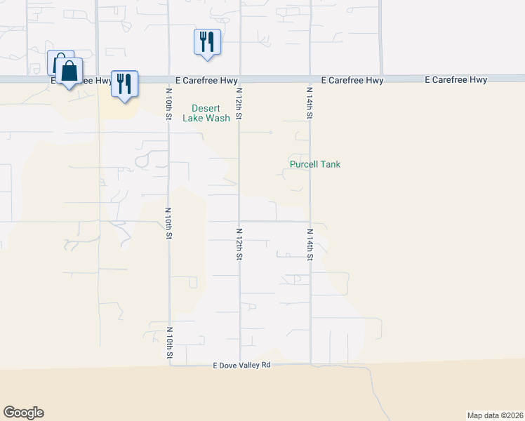 map of restaurants, bars, coffee shops, grocery stores, and more near 33803 North 12th Street in Phoenix