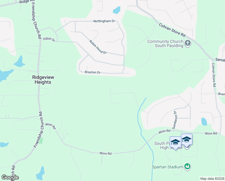 map of restaurants, bars, coffee shops, grocery stores, and more near 400 Brookwood Crossing in Douglasville