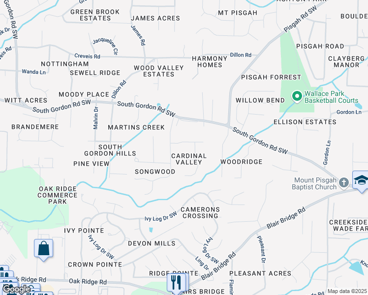 map of restaurants, bars, coffee shops, grocery stores, and more near 1333 Laura Lane in Austell