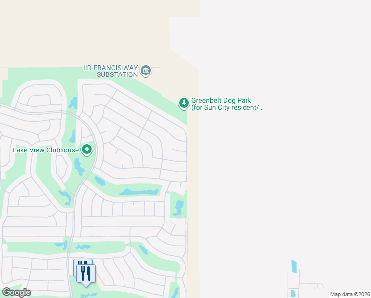 map of restaurants, bars, coffee shops, grocery stores, and more near 78992 Spirito Court in Palm Desert
