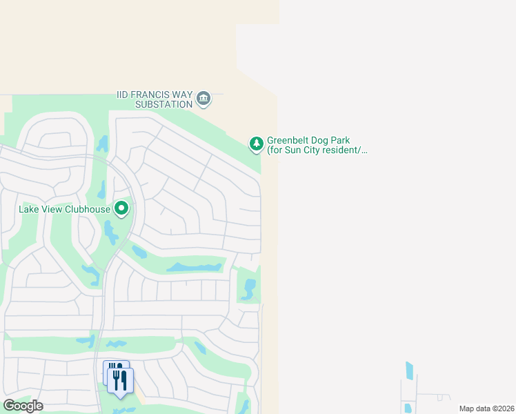 map of restaurants, bars, coffee shops, grocery stores, and more near 78992 Spirito Court in Palm Desert