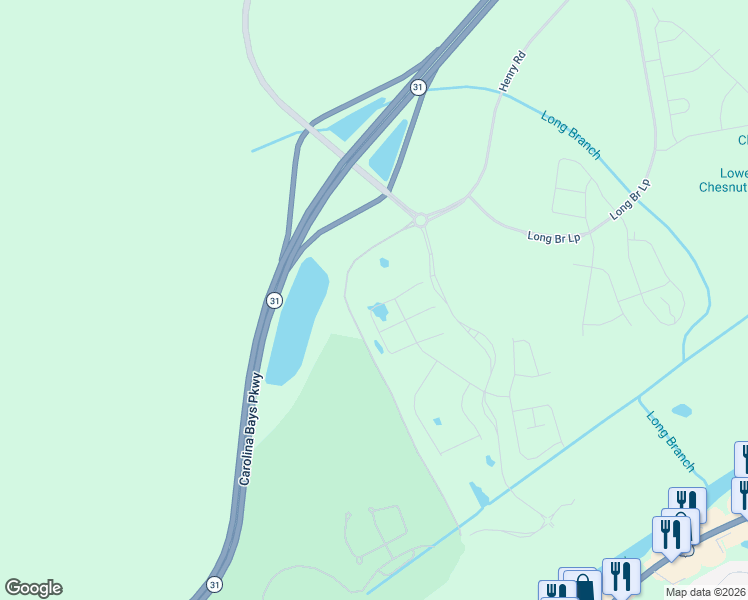 map of restaurants, bars, coffee shops, grocery stores, and more near 10000 Water Tower Road in Longs