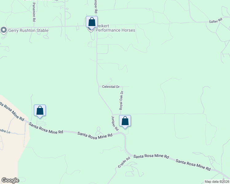 map of restaurants, bars, coffee shops, grocery stores, and more near 19331 Celestial Drive in Perris