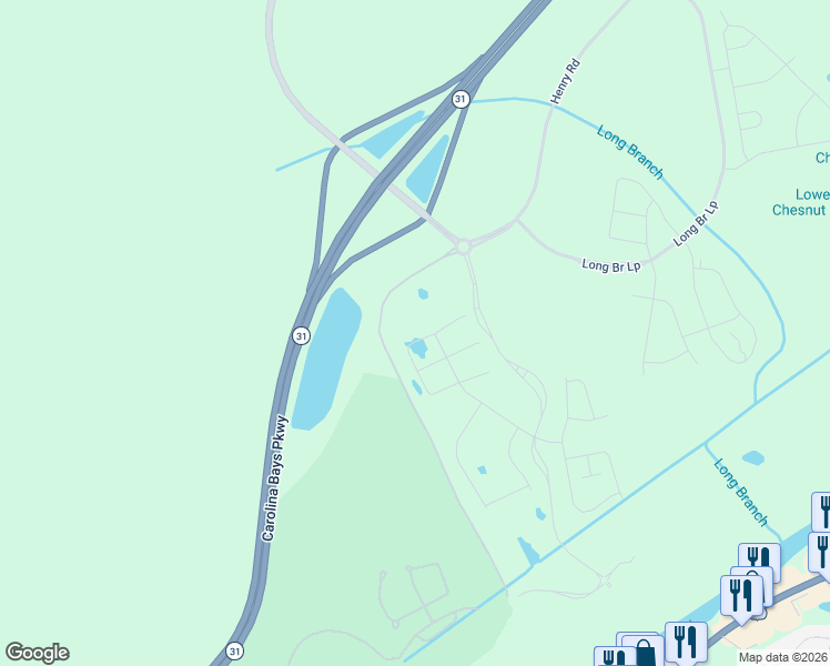 map of restaurants, bars, coffee shops, grocery stores, and more near 10000 Water Tower Road in Longs