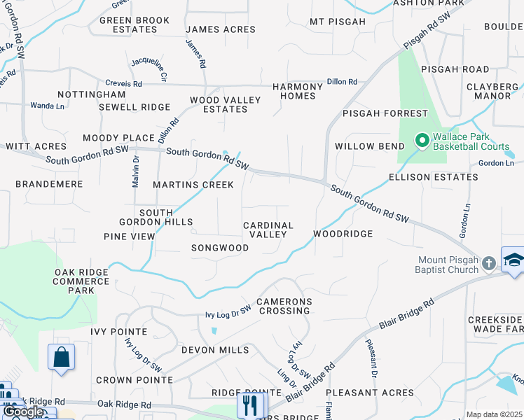 map of restaurants, bars, coffee shops, grocery stores, and more near 1333 Laura Lane in Austell