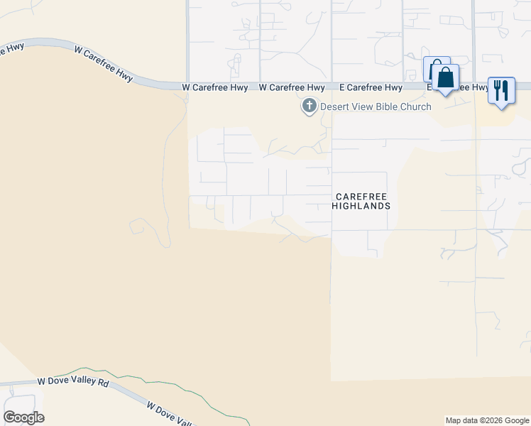 map of restaurants, bars, coffee shops, grocery stores, and more near 211 East Paint Your Wagon Trail in Phoenix