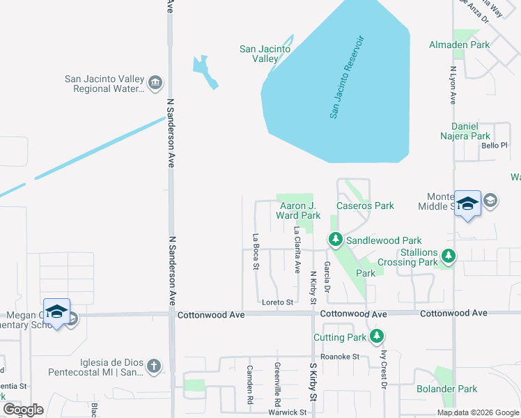 map of restaurants, bars, coffee shops, grocery stores, and more near 467 La Boca Street in San Jacinto