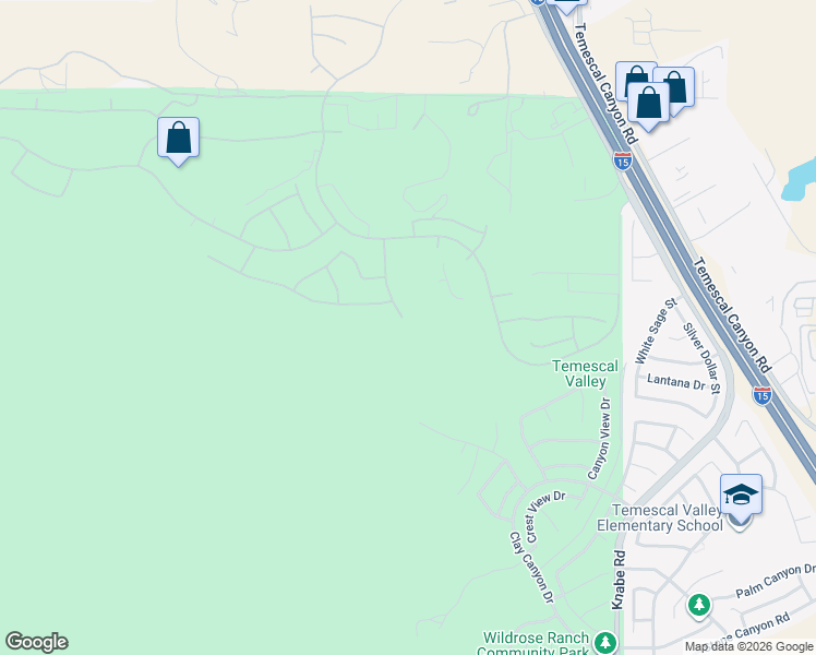 map of restaurants, bars, coffee shops, grocery stores, and more near 22526 Amber Eve Drive in Corona