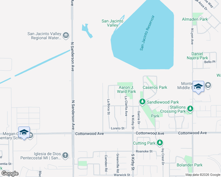map of restaurants, bars, coffee shops, grocery stores, and more near 467 La Boca Street in San Jacinto