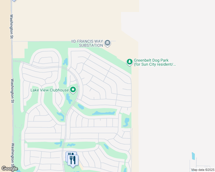 map of restaurants, bars, coffee shops, grocery stores, and more near 78669 Rainswept Way in Palm Desert