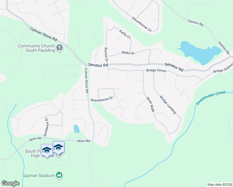 map of restaurants, bars, coffee shops, grocery stores, and more near 269 Grapevine Drive in Douglasville