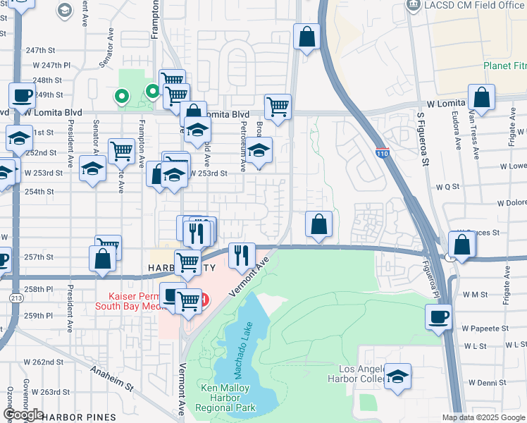 map of restaurants, bars, coffee shops, grocery stores, and more near 981 Harbor Village Drive in Los Angeles