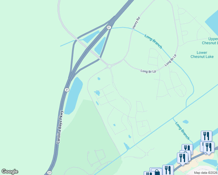 map of restaurants, bars, coffee shops, grocery stores, and more near 10000 Water Tower Road in Longs