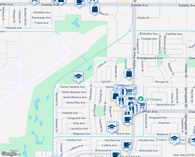 map of restaurants, bars, coffee shops, grocery stores, and more near 11676 Lakia Drive in Cypress