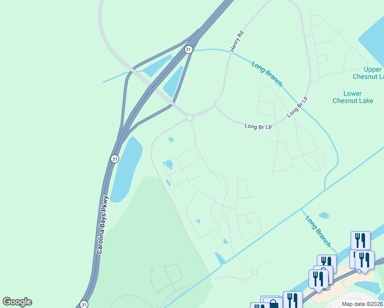 map of restaurants, bars, coffee shops, grocery stores, and more near 10000 Water Tower Road in Longs