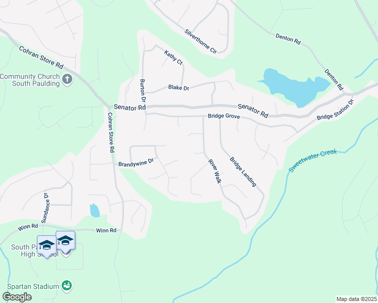 map of restaurants, bars, coffee shops, grocery stores, and more near 56 Riverview Place in Douglasville