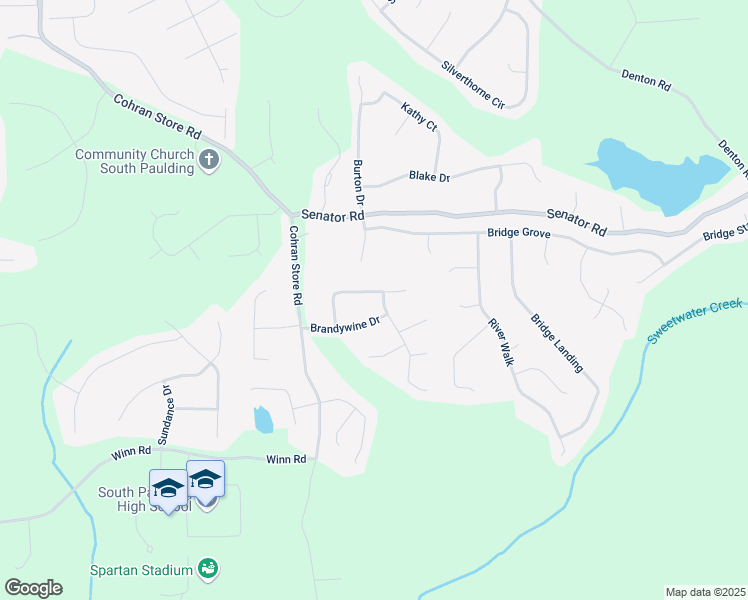 map of restaurants, bars, coffee shops, grocery stores, and more near 186 Grapevine Drive in Douglasville