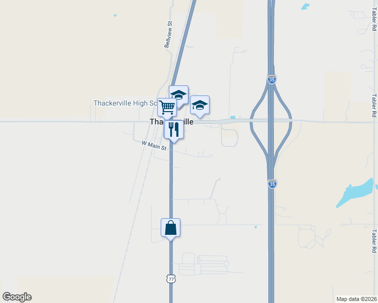 map of restaurants, bars, coffee shops, grocery stores, and more near 11910 Fairview Street in Thackerville