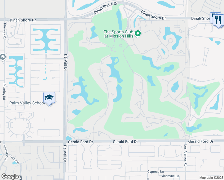 map of restaurants, bars, coffee shops, grocery stores, and more near 34922 Mission Hills Drive in Rancho Mirage
