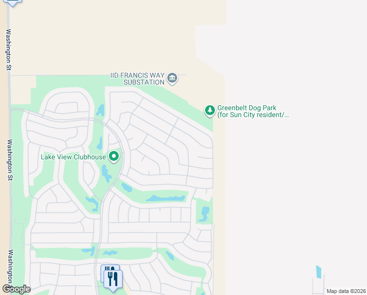 map of restaurants, bars, coffee shops, grocery stores, and more near 35225 Staccato Street in Palm Desert