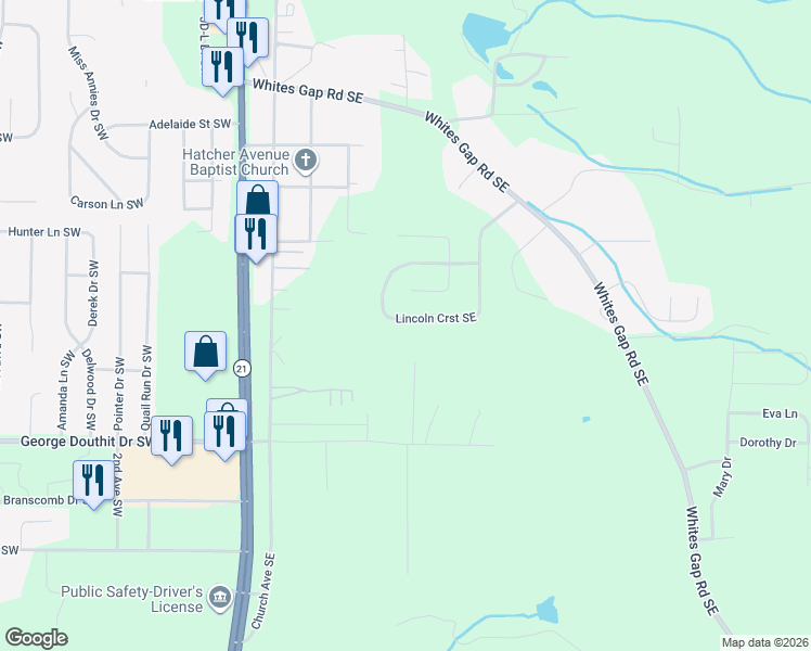 map of restaurants, bars, coffee shops, grocery stores, and more near 1125 Legacy Boulevard Southeast in Jacksonville