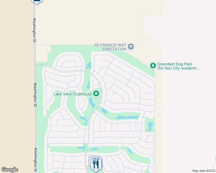 map of restaurants, bars, coffee shops, grocery stores, and more near 78643 Aria Circle in Palm Desert