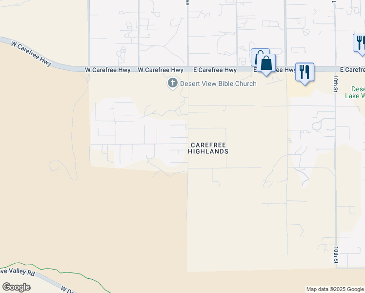 map of restaurants, bars, coffee shops, grocery stores, and more near 6 Tanglewood Trail in Phoenix
