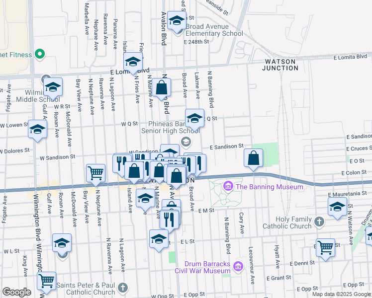 map of restaurants, bars, coffee shops, grocery stores, and more near 1527 Lakme Avenue in Los Angeles