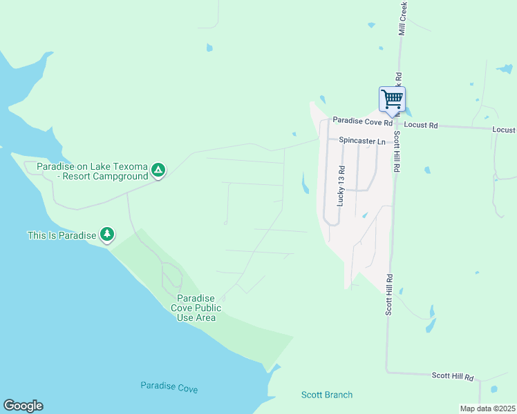 map of restaurants, bars, coffee shops, grocery stores, and more near 63 Riner Rd in Pottsboro