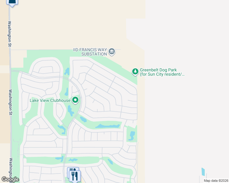 map of restaurants, bars, coffee shops, grocery stores, and more near 35093 Staccato Street in Palm Desert