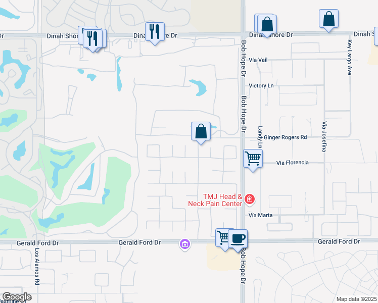 map of restaurants, bars, coffee shops, grocery stores, and more near 4 Elizabeth Court in Rancho Mirage