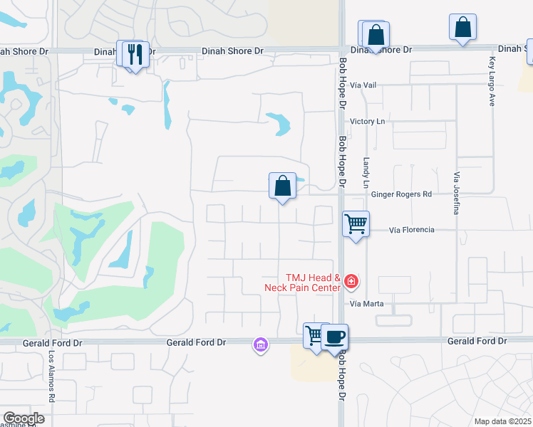 map of restaurants, bars, coffee shops, grocery stores, and more near 4 Elizabeth Court in Rancho Mirage