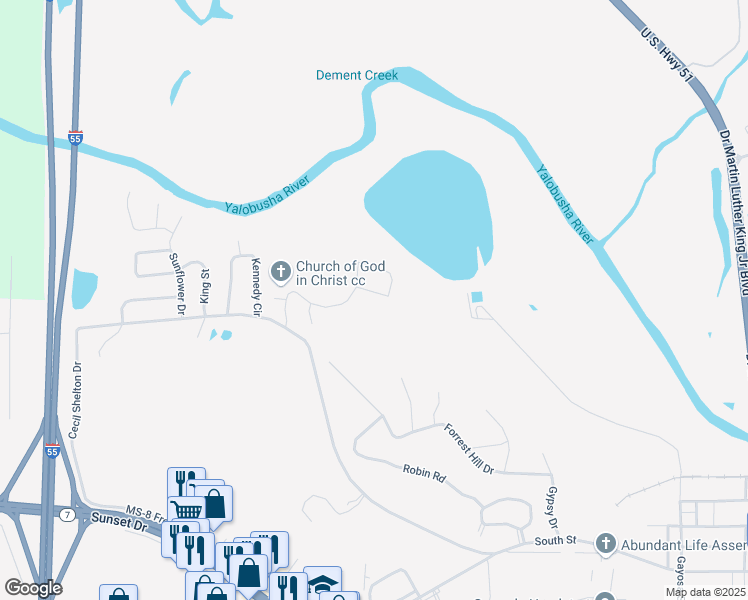 map of restaurants, bars, coffee shops, grocery stores, and more near 239 Garden Drive in Grenada