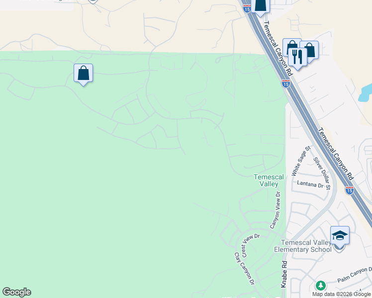 map of restaurants, bars, coffee shops, grocery stores, and more near 22456 Amber Eve Drive in Corona