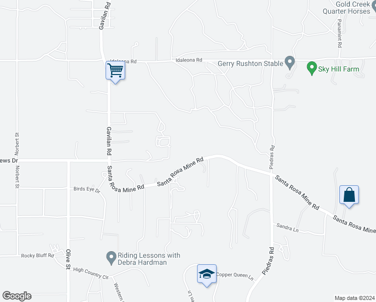 map of restaurants, bars, coffee shops, grocery stores, and more near Santa Rosa Mine Road in Riverside County