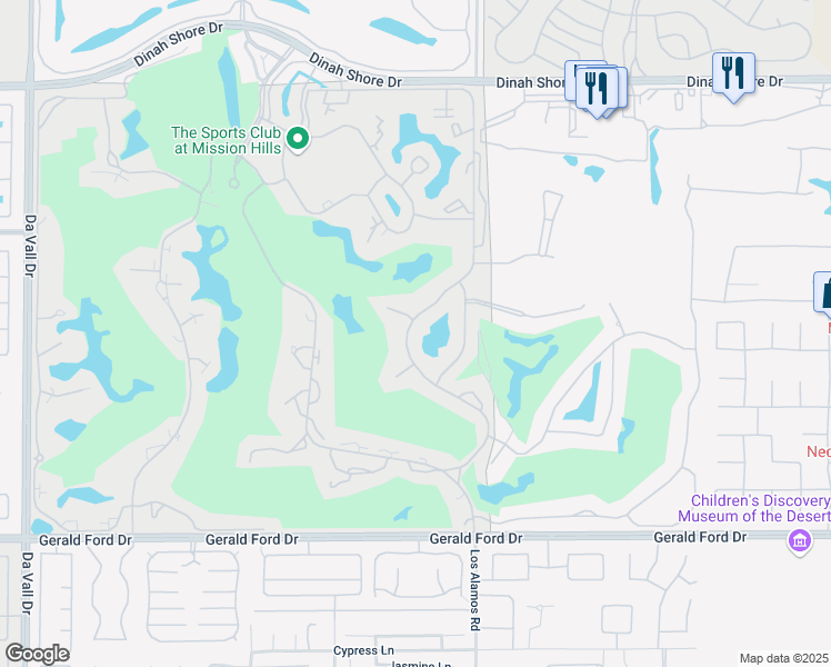 map of restaurants, bars, coffee shops, grocery stores, and more near 10321 Sunningdale Drive in Rancho Mirage